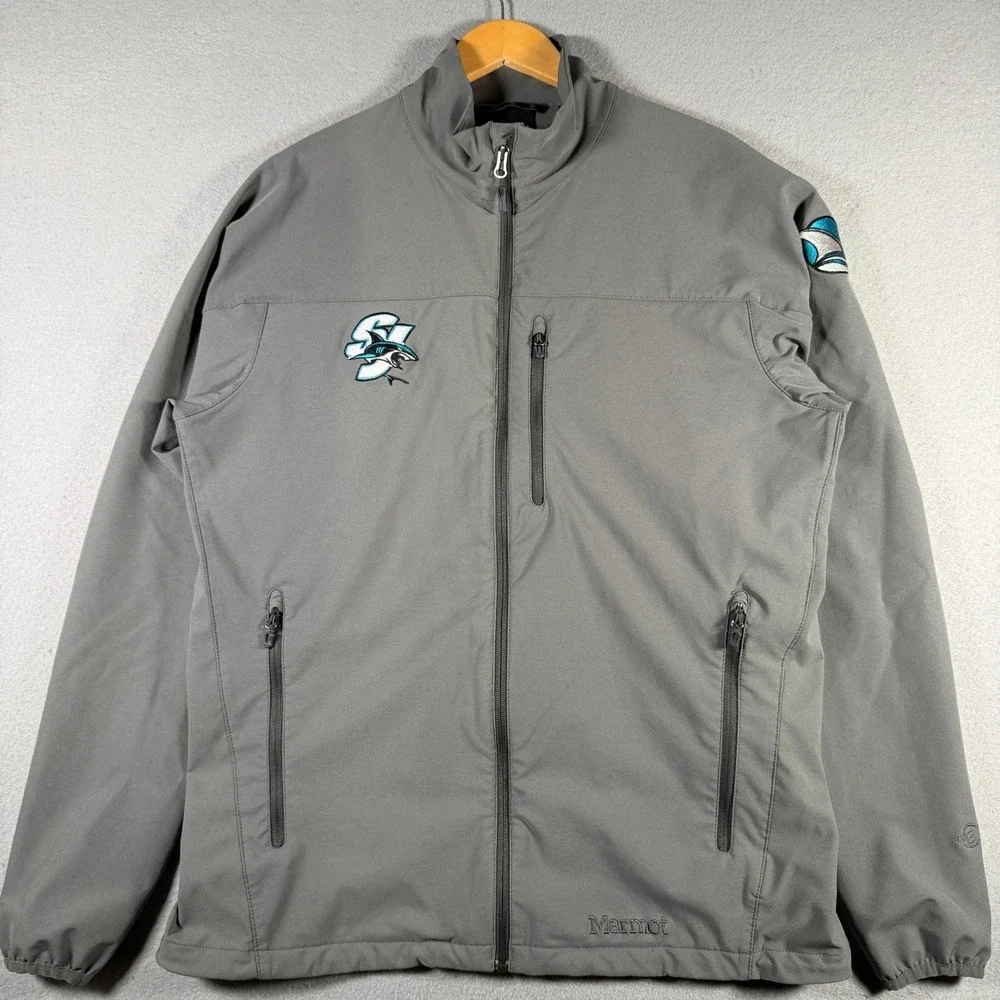 Marmot Mens San Jose Sharks NHL Softshell Jacket Grey Full Zip XL J98260